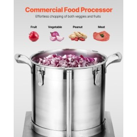 Food Processor & Vegetable Chopper 15L Food-kvalitet Rustfrit stålblender