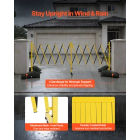 Double Expandable Barricades, 5.46m Industrial Safety Barriers