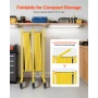 Double Expandable Barricades, 5.46m Industrial Safety Barriers, Flexible Mobile Barricade with Locking Casters, Portable Folding