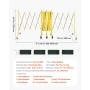 Double Expandable Barricades, 5.46m Industrial Safety Barriers, Flexible Mobile Barricade with Locking Casters, Portable Folding