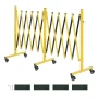 Double Expandable Barricades, 5.46m Industrial Safety Barriers, Flexible Mobile Barricade with Locking Casters, Portable Folding