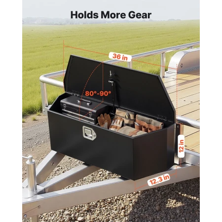 Trailer Tongue Box, 914 x 314 x 305 mm Steel Trailer Tongue