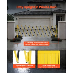 Industrial Expandable Barricade, 3.94m Expandable Safety