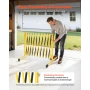 Industrial Expandable Barricade, 3.94m Expandable Safety Barrier, Flaxible Mobile Barricade with Locking Casters, Portable Foldi
