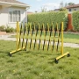 Industrial Expandable Barricade, 3.94m Expandable Safety Barrier, Flaxible Mobile Barricade with Locking Casters, Portable Foldi