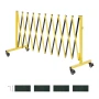 Industrial Expandable Barricade, 3.94m Expandable Safety Barrier, Flaxible Mobile Barricade with Locking Casters, Portable Foldi