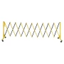 Industrial Expandable Barricade, 3.94m Expandable Safety Barrier, Flaxible Mobile Barricade with Locking Casters, Portable Foldi