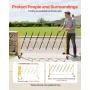 Industrial Expandable Barricade, 3.82m Expandable Safety Barrier, Flaxible Mobile Barricade with Locking Casters, Portable Foldi