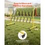 Industrial Expandable Barricade, 3.82m Expandable Safety Barrier, Flaxible Mobile Barricade with Locking Casters, Portable Foldi