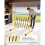 Industrial Expandable Barricade, 3.82m Expandable Safety Barrier, Flaxible Mobile Barricade with Locking Casters, Portable Foldi