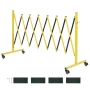 Industrial Expandable Barricade, 3.82m Expandable Safety Barrier, Flaxible Mobile Barricade with Locking Casters, Portable Foldi