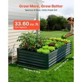 Galvanized Raised Garden Bed, 2030 x 1020 x 460 mm, Rectangular