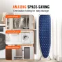 Ironing Board with Bottom Storage Tray, Thickened 4 Layers Iron Board with Heat Resistant Cover and 100% Cotton Cover, 10 Adjust