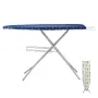 Ironing Board with Bottom Storage Tray, Thickened 4 Layers Iron Board with Heat Resistant Cover and 100% Cotton Cover, 10 Adjust