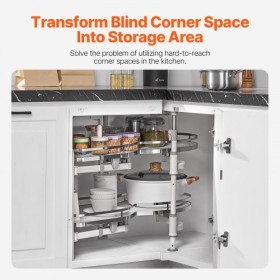 2 Tier Swing Left Blind Corner Cabinet Pull Out Soft Close Organizer