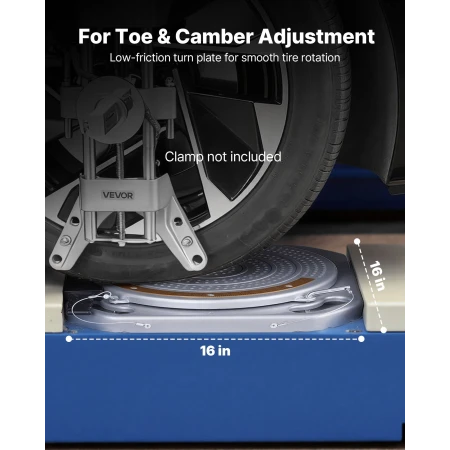 Wheel Alignment Turn Plates, 2 PCS, 2-Ton Capacity per Plate, Brass Dial Measurements, 360° Rotating Turntable Wheel Alignment T