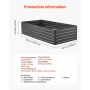 Metal Raised Garden Bed, 2.0 x 1.0 x 0.5 m Outdoor Galvalume Planter Garden Box, Open Bottom Design, Large Planter Raised Bed fo