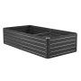 Metal Raised Garden Bed, 2.0 x 1.0 x 0.5 m Outdoor Galvalume Planter Garden Box, Open Bottom Design, Large Planter Raised Bed fo