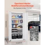 Metal Storage Cabinet, 175 cm Lockable Steel Garage Cabinet with 4 Adjustable Shelves, 2 Magnetic Doors, 2 Keys, 5 Tiers Tool St