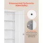Metal Storage Cabinet, 175 cm Lockable Steel Garage Cabinet with 4 Adjustable Shelves, 2 Magnetic Doors, 2 Keys, 5 Tiers Tool St