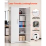 Metal Storage Cabinet, 175 cm Lockable Steel Garage Cabinet with 4 Adjustable Shelves, 2 Magnetic Doors, 2 Keys, 5 Tiers Tool St
