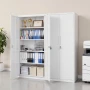 Metal Storage Cabinet, 175 cm Lockable Steel Garage Cabinet with 4 Adjustable Shelves, 2 Magnetic Doors, 2 Keys, 5 Tiers Tool St