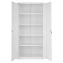 Metal Storage Cabinet, 175 cm Lockable Steel Garage Cabinet with 4 Adjustable Shelves, 2 Magnetic Doors, 2 Keys, 5 Tiers Tool St