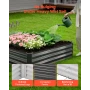 2 Pack Galvanized Raised Garden Beds, 2400 x 1200 x 300 mm, Rectangular Metal Planter Boxes Kit Outdoor, Elevated Planting Box w