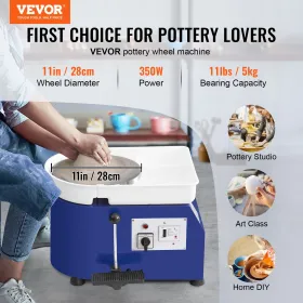 Pottery Wheel 27.9 cm Ceramic Wheel Foot Pedal Sculpting Tools Apron 350W