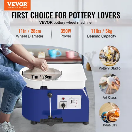 Pottery Wheel 27.9 cm Ceramic Wheel Foot Pedal Sculpting Tools Apron 350W