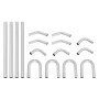 Exhaust Kit, 16pcs, DIY Universal Galvanized Steel Exhaust Kit with Slip-Fit Joint & Large Exhaust Tube, Rust-Proof Exhaust Pipe