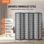Room Divider, 6 Panel Japanese Room Divider, Folding Privacy Screen Indoor, Portable Partition Dividers and Decoration Screens, 