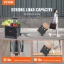Foldable Utility Cart, 80 lbs Load Capacity, Folding Portable Rolling Crate Handcart with Durable Heavy Duty Telescoping Handle 