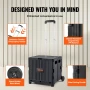 Foldable Utility Cart, 80 lbs Load Capacity, Folding Portable Rolling Crate Handcart with Durable Heavy Duty Telescoping Handle 