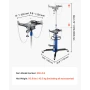 Hydraulic Transmission Jack, 1322 lbs / 0.6 Ton Lifting Capacity Telescoping Transmission Jack with Foot Pedal, Dual Telescopic 