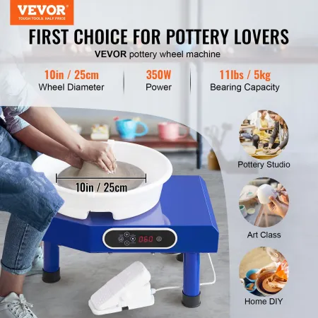 Pottery Wheel 24.9 cm Ceramic Wheel Foot Pedal Sculpting Tools Apron 350W