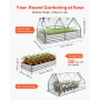 Raised Garden Bed with Cover, 1800 x 900 x 300 mm, Rectangular Galvanized Metal Planter Box Outdoor, with PE Greenhouse Cover & 
