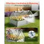 Raised Garden Bed with Cover, 1800 x 900 x 300 mm, Rectangular Galvanized Metal Planter Box Outdoor, with PE Greenhouse Cover & 