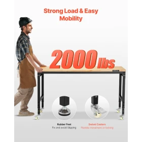 1524 mm justerbar arbejdsbænk, 907 kg belastning, arbejdsbænk