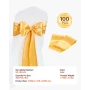 Satin Chair Sashes Bows, 100PCS Chair Ribbon Ties Back Sash, 7 x 108 inch, Gold Wedding Reception Decoration, for Wedding Ceremo