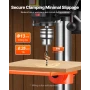 203.2mm Benchtop Drill Press, 500W Induction Motor, Tabletop Drilling Machine with 500 / 890 / 1400 / 1900 / 2500 RPM Adjustable