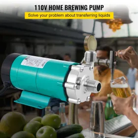 Magnetisk ølpumpe med mad MP-15rp klasse Brøndpumpe Rustfrit stålhoved Magnetisk drev Brewing Beer Pump med høj-temp