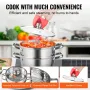 Steamer Pot, 8.66in/22cm Steamer Pot for Cooking with 3QT Stock Pot and Vegetable Steamer, Large Capacity Stainless Steel Food S