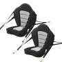 Kayak Seat, 2 Pack 53 mm Thick, Universal Paddle Board Seat with Back Support, Sit-on-Top Soft Padded Cushion with Storage Bag &