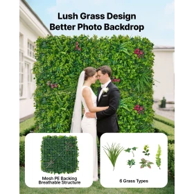 Artificial Plant Wall, 16PCS 50.8 x 50.8 cm Artificial Boxwood Panels, Sun Protection Greenery Backdrop Privacy Hedge Fence, Fak