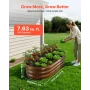 2 Pack Galvanized Raised Garden Beds, 1200 x 600 x 300 mm, Oval Metal Planter Boxes Kit Outdoor, Bottomless Garden Box with Glov