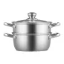 Steamer Pot, 8.66in/22cm Steamer Pot for Cooking with 3QT Stock Pot and Vegetable Steamer, Large Capacity Stainless Steel Food S