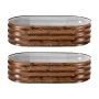 2 Pack Galvanized Raised Garden Beds, 1200 x 600 x 300 mm, Oval Metal Planter Boxes Kit Outdoor, Bottomless Garden Box with Glov