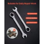 Combination Wrench Set, 26-Piece SAE and Metric, 72 Teeth, Cr-V Steel Ratcheting Wrench Set, with Rack Organizer, Open End, Clea