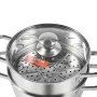 Steamer Pot, 8.66in/22cm Steamer Pot for Cooking with 3QT Stock Pot and Vegetable Steamer, Large Capacity Stainless Steel Food S